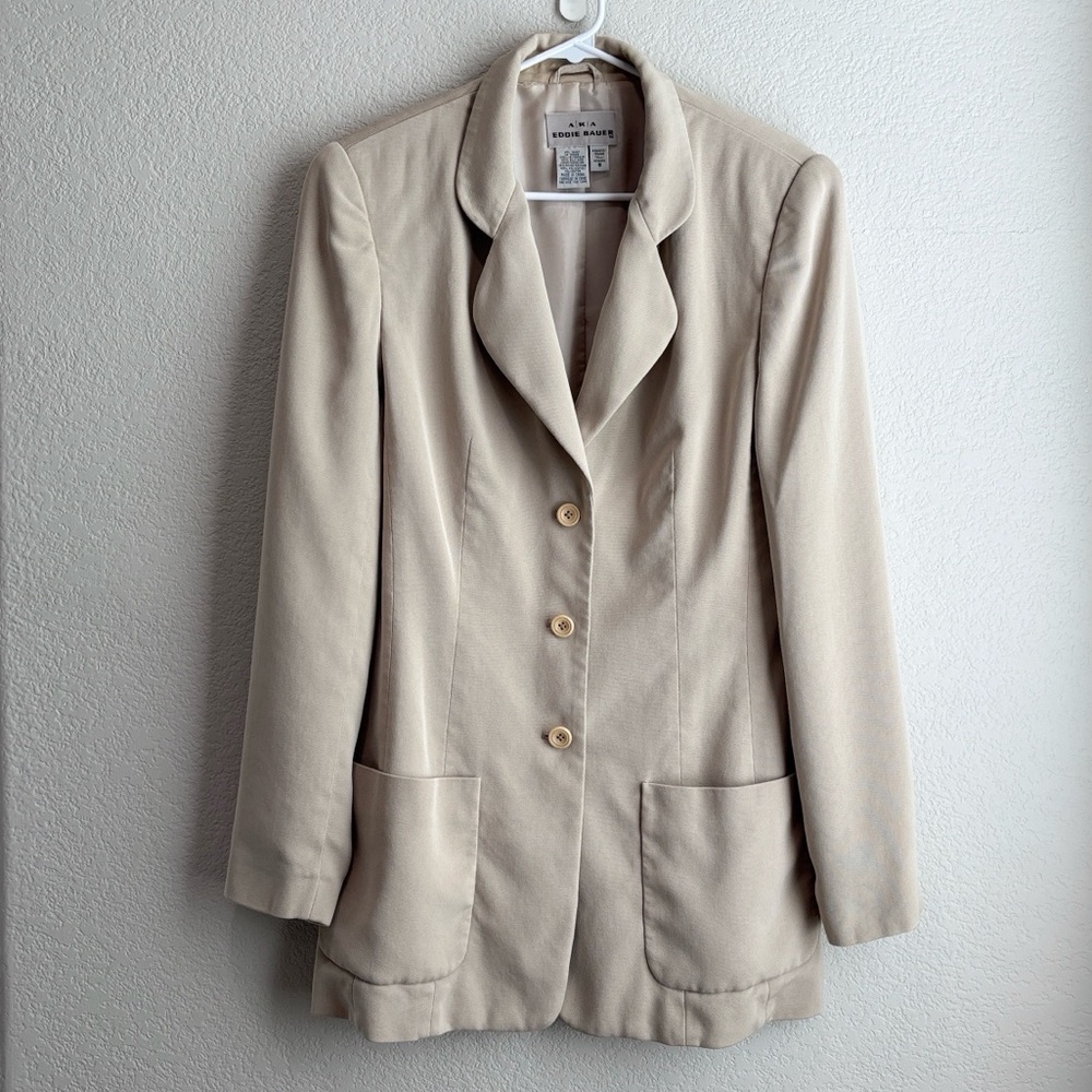 Eddie Bauer Women's Light Cream Tailored Blazer